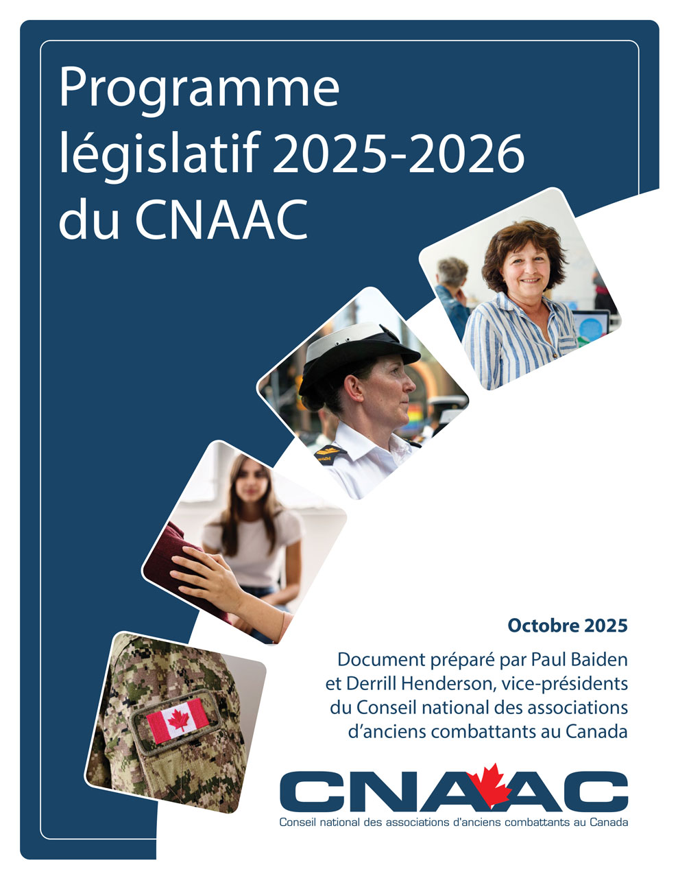 La page couverture du Programme législatif 2025-2026 du CNAAC.